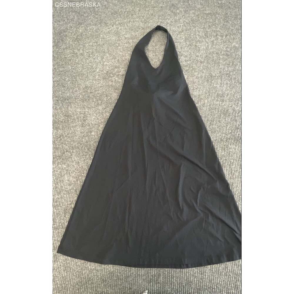 Patagonia Women's Black Halter Dress Back Tie Performance Stretch Sz M